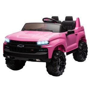 24V Licensed Chevrolet Silverado 2-Seater Kids Ride On Truck, Electric Car w/Remote, 90W Motors, LED Lights, Suspension - 1 of 4