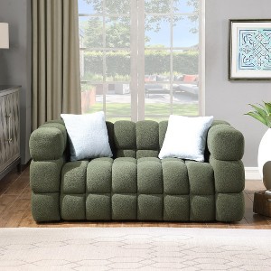 NicBex Couch for Living Room 62.2" Tufted Cloud Couch Sofa Boucle Sofa Couch 2 Seater Comfy Couch Modern Upholstered with 2 Pillows - 1 of 4