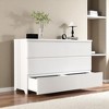 6 Drawer Dresser Storage Cabinet, Wide Chest of Drawers with Wavy Panel, Wood Clothes Organizer for Bedroom, Hallway, Entryway, Living Room - 4 of 4