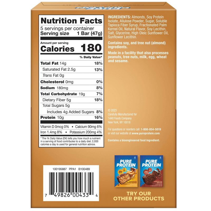 Pure Protein Nut Bar - Caramel Almond Sea Salt - 5ct, 5 of 7