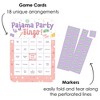Big Dot of Happiness Pajama Slumber Party - Bingo Cards and Markers - Girls Sleepover Birthday Party Bingo Game - Set of 18 - 4 of 4