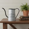 HomeRoots 10" Black And Gray Galvanized Metal Flowers And Garden Decorative Watering Can - 2 of 4