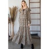 Slickblue Women's Bohemian Maxi Dress with Tiered Skirt, Drawstring Detail, Flowy Fit, Black/Dark Mocha, Size S-L - 2 of 4