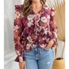 Women's Wo's Wanted To Stay Floral Blouse - Hailey & Co - 4 of 4
