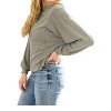 Women's Solid Knit Open Back Top - White Birch - 3 of 4