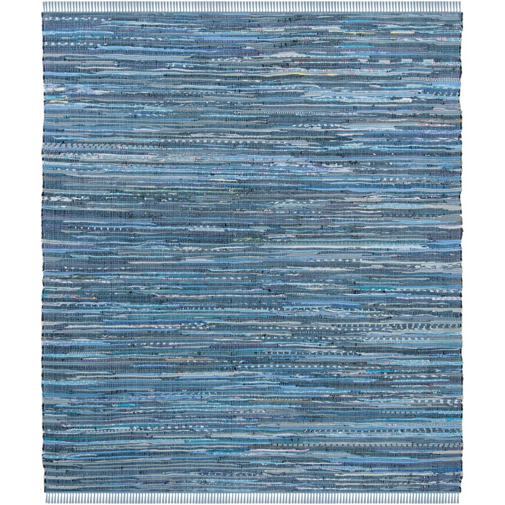 4'x4' Square Raquel Woven And Flatweave Rug Blue/Multi Square - Safavieh