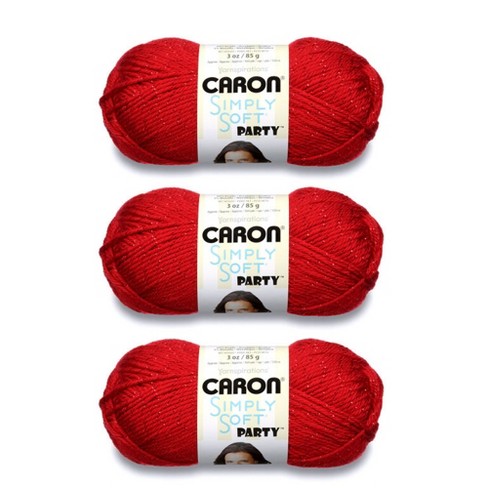 Caron Simply Soft Party Yarn – Red Sparkle – Yarns by Macpherson