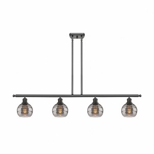 Rochester - 4 Light Stem Hung Island In Industrial Style-8.38 Inches Tall and 48 Inches Wide - 1 of 1