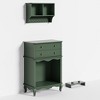 ONWITH Pet Storage Cabinet with Wall Mounted Cabinet, 2 Drawers and Semi-Open Space - 2 of 4