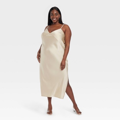 Women's Midi Slip Dress - A New Day™ Cream Xxl : Target