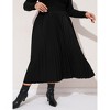 Plus Size Pleated Skirt Women's Plus Size Skirt Elastic Waist Boho Skirts Plus Size Midi Skirts for Curvy Women with Pockets (Black&White,2XL) - 4 of 4