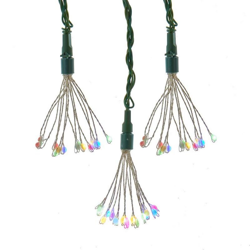 Kurt Adler 75-Light Cluster Lights and Multi-Color Twinkle LED Lights with Green Wire, 1 of 8
