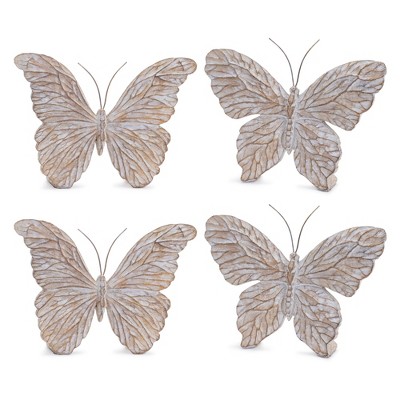 Melrose Carved Butterfly Shelf Sitter (Set of 4)