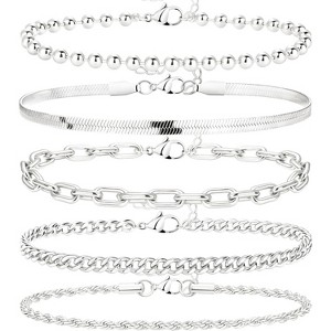 Large Anklets for Women Large Ankle, 14K Real Gold Dainty Anklets for Women Waterproof - 1 of 4