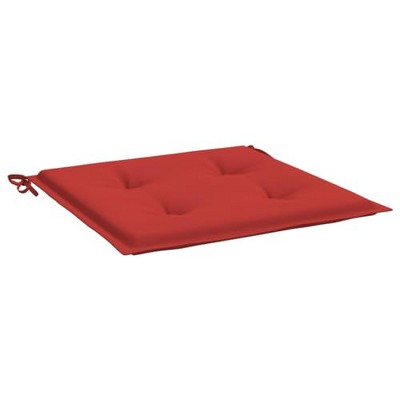 vidaXL Outdoor Garden Chair Cushions - Set of 6, Red, Oxford Fabric, Comfortable Seat Cushions with Securing Ropes