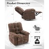 Recliner Chair, 360° Swivel Rocker Chair for Small Spaces,Upholstered Fabric Glider Nursery Chair With Side Pockets for Living Room,Q235 Steel Frame - 3 of 4