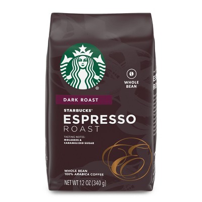 Starbucks Dark Roast Whole Bean Coffee — Espresso Roast — 100% Arabica — 1 bag (12 oz.)