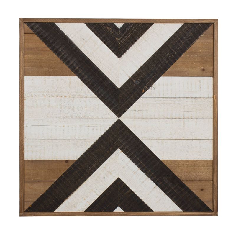 24.01&#34; x 24.01&#34; Baralt Shiplap Wood Plank Art Brown - Kate and Laurel, 1 of 6