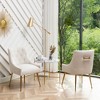 SEYNAR Modern Dining Chairs Set of 2, Upholstered Accent Chair Tufted Back Armless Chair with Back Pull - 3 of 4