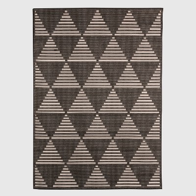 5' x 7' Pyramid Tile Outdoor Rug Black - Project 62™