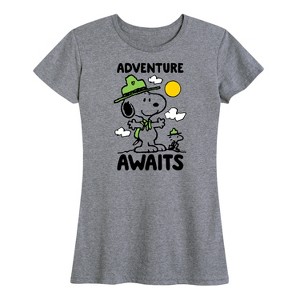 Women's - Peanuts - Adventure Awaits Short Sleeve Graphic T-Shirt - 1 of 4