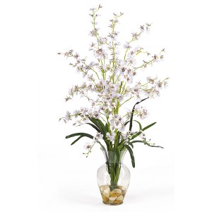 Nearly Natural Dancing Lady Liquid Illusion Artificial Flower Arrangement, White - 1 of 4