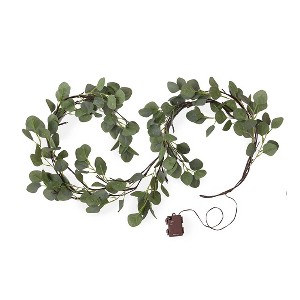 Plow & Hearth Indoor/Outdoor Battery-Operated Lighted Eucalyptus Garland - 1 of 1