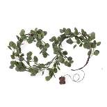 Plow & Hearth Indoor/Outdoor Battery-Operated Lighted Eucalyptus Garland