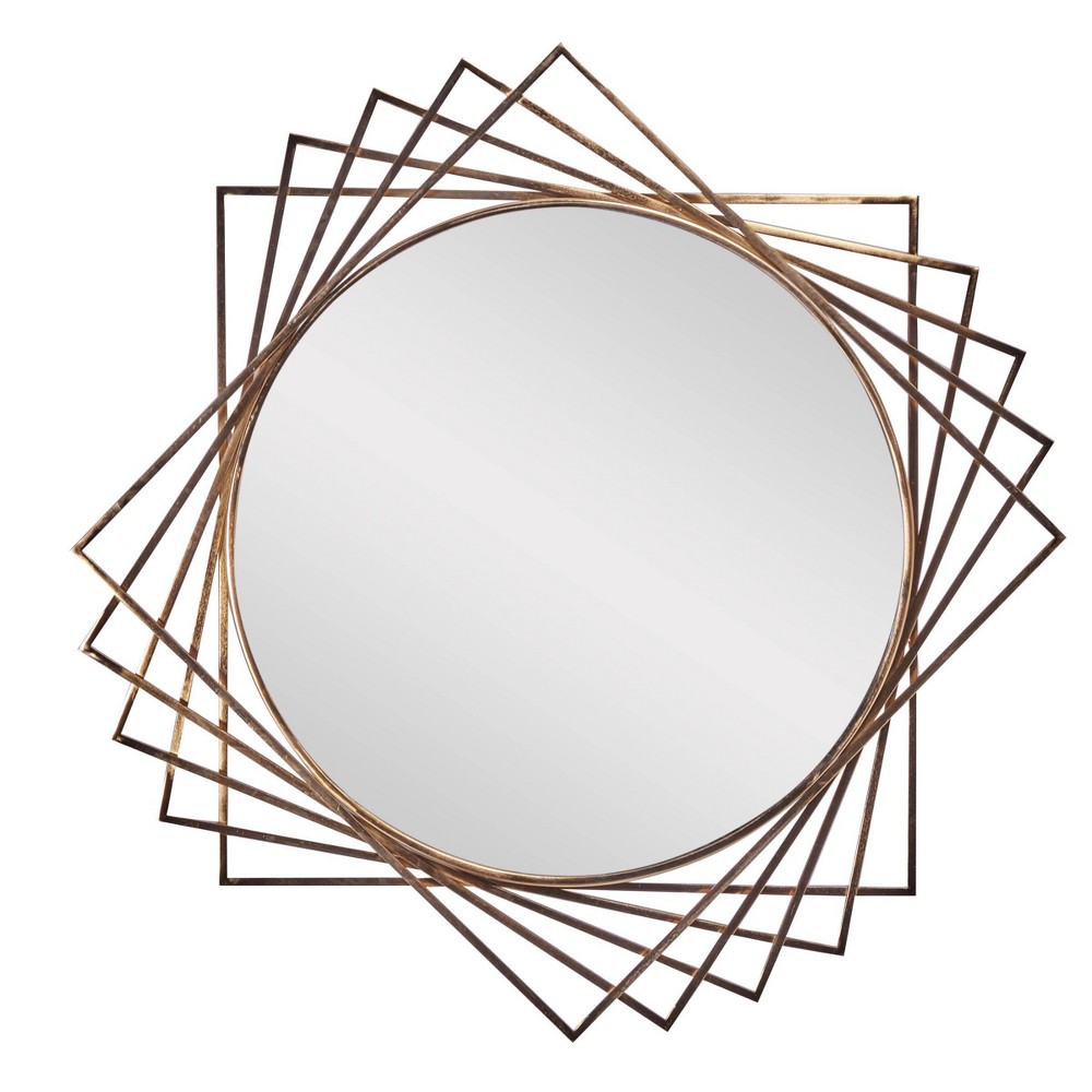 Photos - Wall Mirror Metal Geometric  Black - Olivia & May