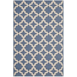 Modway Cerelia Moroccan Trellis 9x12 Indoor and Outdoor Area Rug in Blue and Beige - 1 of 4