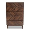 Hartman Wood 5 Drawer Storage Chest Walnut Brown - Baxton Studio - 3 of 4