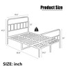 LOVMOR Metal Platform Bed frame with Headboard, Sturdy Metal Frame, No Box Spring Needed(Black+Full) - 3 of 4