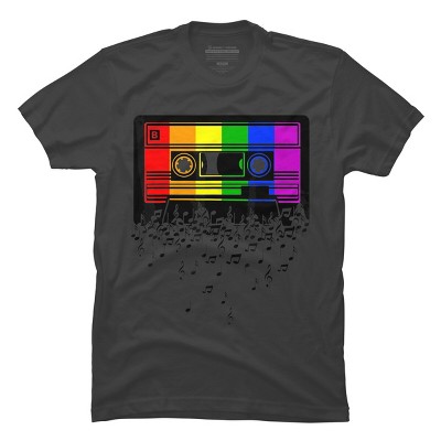 Adult Design By Humans Pride Rainbow Flag Music Note Cassette By Avocato T-Shirt