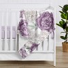 Sweet Jojo Designs Girl Baby Security Blanket Peony Floral Garden Purple and Ivory - 2 of 4