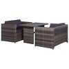 vidaXL Poly Rattan Outdoor Bistro Set with Cushions, Lightweight, Weather-Resistant Sofa Seating Group for Garden, Patio, Terrace - Gray - 2 of 4