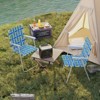 Gymax Webbed Folding Chairs Set of 6 Lightweight Portable Beach Chair w/Heavy-Duty Metal Frame Outdoor Lawn Chair for Camping Poolside Blue/Red - 3 of 4