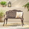 GDFStudio McMillan 42.5" Outdoor Aluminum Bench, Shiny Copper - 2 of 4