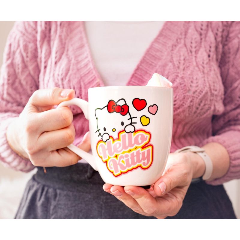 Silver Buffalo Sanrio Hello Kitty Hearts Ceramic Mug | Holds 18 Ounces, 3 of 7
