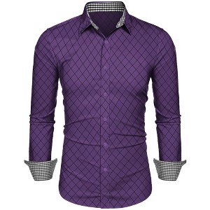 COOFANDY Men's Business Dress Shirt Long Sleeve Slim Fit Casual Button Down Shirt - 1 of 4