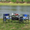VisioGear Folding Chair, 3-Piece Folding Outdoor Chairs Set with 1 Table, Camping Chair for Picnics, Backyard, Black & Blue, 21.7"*16.9"*29.5" - 2 of 4