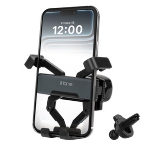 iHome Metallic Gravity Air Vent Phone Mount with Secure Grip, Wide Compatibility, Effortless Setup - 1 of 4