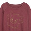 Women's - Pokémon - Gengar Big Face Lightweight French Terry Wide Neck Long Sleeve Shirt - 2 of 4
