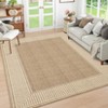 Modern Washable Geometric Bordered Area Rugs, Soft Non Slip Dinning Room Carpet for Bedroom Living Room - 2 of 4