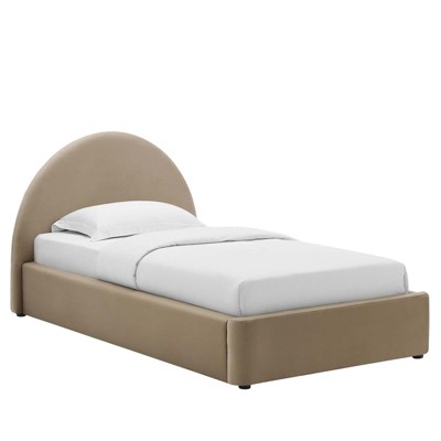 Modway Resort Performance Velvet Arched Round Twin Platform Bed