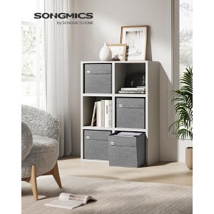 SONGMICS Storage Cubes Set of 4 Cube Storage Bins 2 Handles Oxford Fabric and Linen-Look Fabric Foldable - 1 of 4