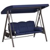 Resenkos 3-Seat Swing Set,  Canopy, Garden, Poolside, Comfortable Cushions & Pillows, - 2 of 4