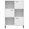 vidaXL Bookshelf Book Cabinet with Metal Legs Storage Cabinet OSLO Solid Wood - White - 4 of 4