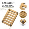 Aoibox Bamboo Soap Holder, Wooden Soap Dish with Self Draining Slots, Non-Slip Rubber Pads, 2-Pack for Bathroom or Kitchen, Natural Wood Color - 3 of 4