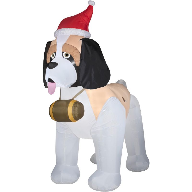 Gemmy Christmas Airblown Inflatable St. Bernard Giant, 9 ft Tall, White, 1 of 5