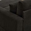 Oversize 82" Corduroy Upholstery Sectional Sofa Bed with 2 Pillows and 2 Movable Ottoman - 3 of 4